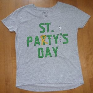 Womens St. Patrick's "PARTY" Day T-Shirt Size Large Gray  NWT